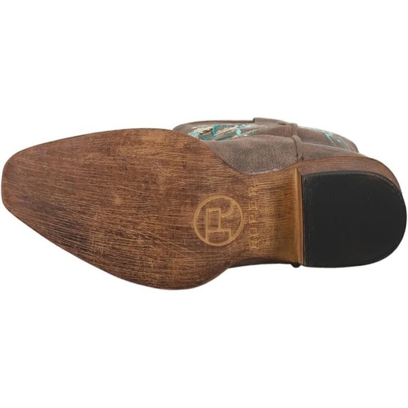 Roper Cowboy Boots Women Brown Riley Floral Western Vintage Snip Toe Insole Boot - Picture 5 of 7